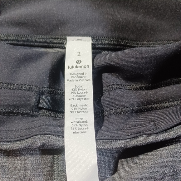 LULULEMON High Rise Leggings 28" With Pockets and Mesh Heather Grey Size 2 - Picture 2 of 3